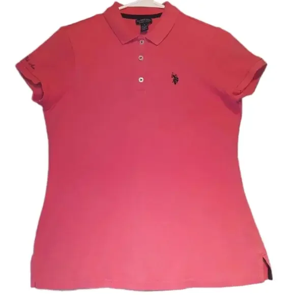 Pink US Polo Assn Golf Shirt Size Large - Picture 1 of 8